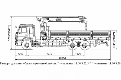Бортовой автомобиль с КМУ SS1956 на шасси KAMAZ-65117 (659000-0001403-21)